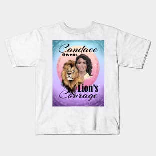 Candace Owens Lion Heart purple teal Kids T-Shirt